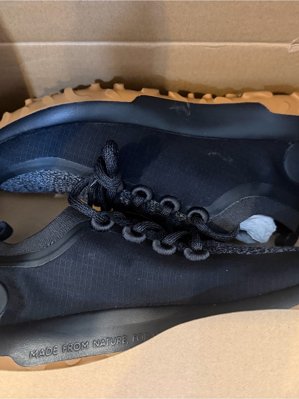 Allbirds all natural Men's Black Sneakers with Gum Sole — Casual Comfort